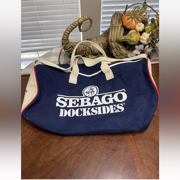 Vintage Sebago Docksides Canvas Duffle Bag Sailing Official - Picture 1 of 7